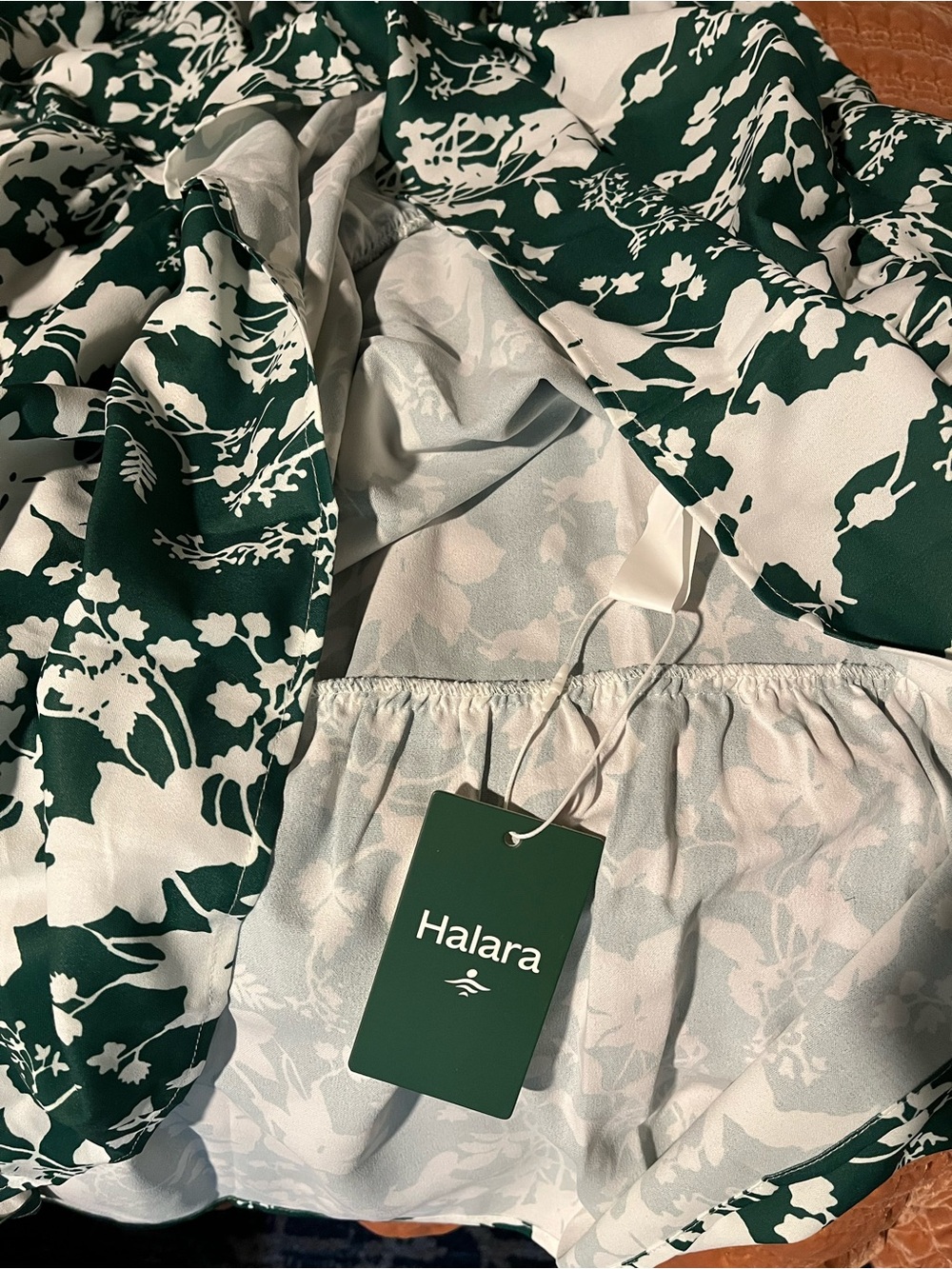 Halara NWT Green & White Floral Tiered Sundress - Picture 8 of 9